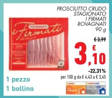 PROSCIUTTO CRUDO STAGIONATO I FIRMATI ROVAGNATI 90 g