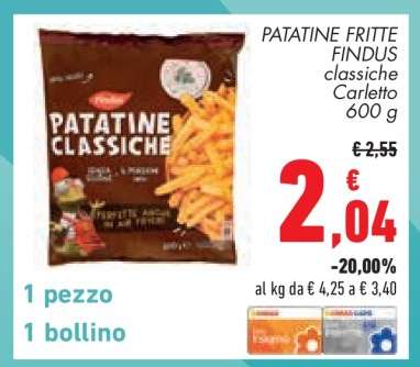 PATATINE FRITTE FINDUS classiche Carletto 600 g