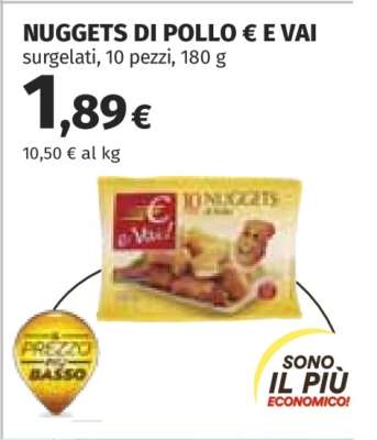 NUGGETS DI POLLO € E VAI!