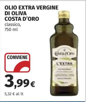 Olio Extra Vergine di Oliva Costa d'Oro
