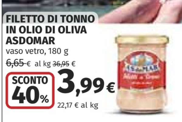 FILETTO DI TONNO IN OLIO DI OLIVA ASDOMAR
