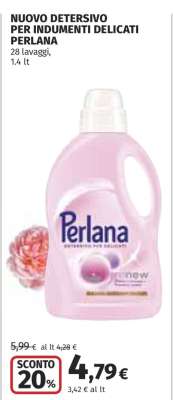 NUOVO DETERSIVO PER INDUMENTI DELICATI PERLANA