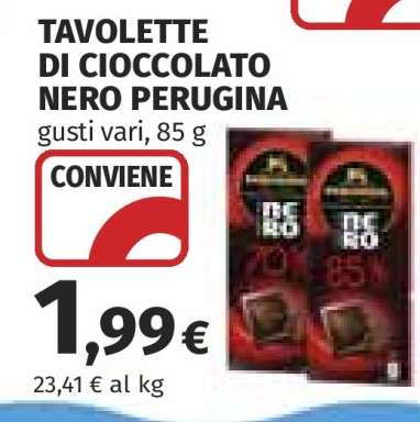 TAVOLETTE DI CIOCCOLATO NERO PERUGINA