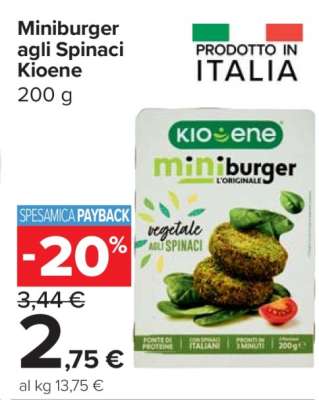Miniburger agli Spinaci Kioene