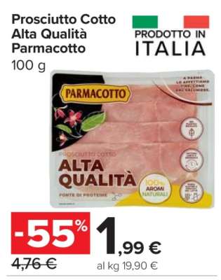 Prosciutto cotto alta qualità PARMACOTTO