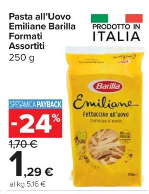 Pasta all’Uovo Emiliane Barilla Formati Assortiti