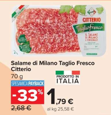 Salame di Milano Taglio Fresco Citterio