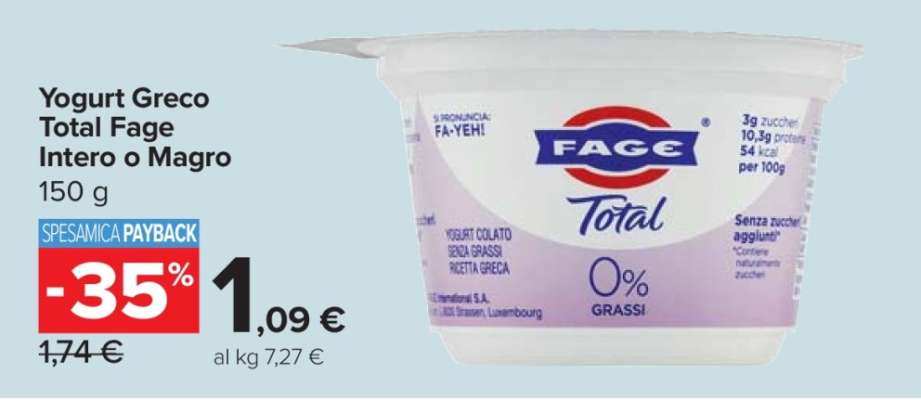 Yogurt Greco Total Fage Intero o Magro