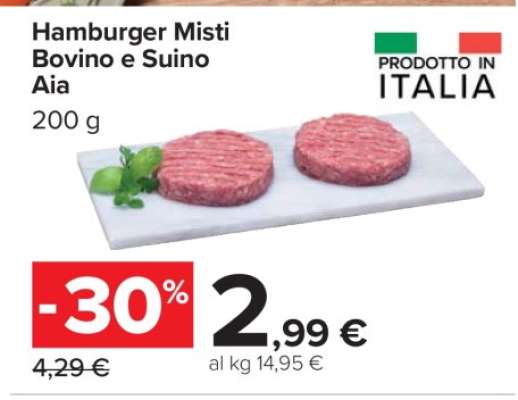 Hamburger Misti Bovino e Suino Aia
