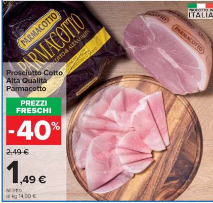 Prosciutto cotto alta qualità PARMACOTTO
