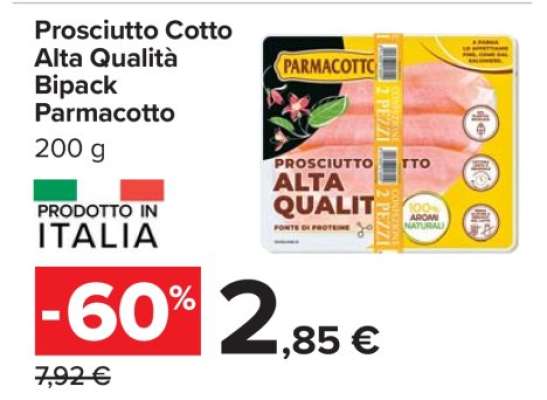 Prosciutto Cotto Alta Qualità Bipack Parmacotto