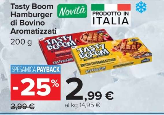 Tasty Boom Hamburger di Bovino Aromatizzati