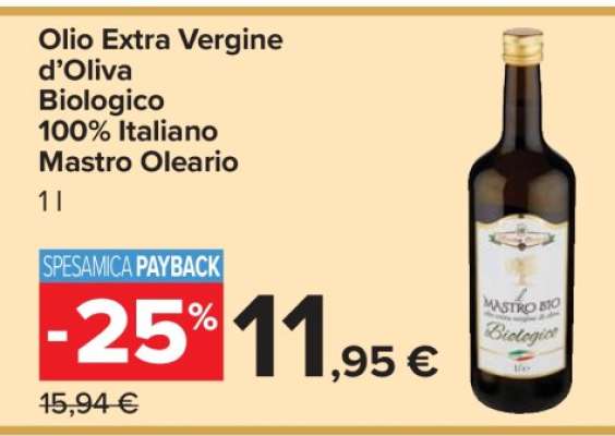 Olio Extra Vergine d'Oliva Biologico 100% Italiano Mastro Oleario