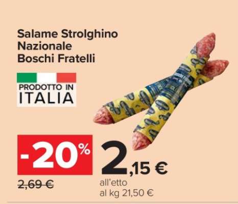 Salame Strolghino Nazionale Boschi Fratelli