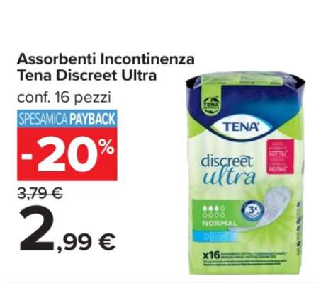 Assorbenti Incontinenza Tena Discreet Ultra