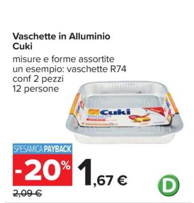 Vaschette in alluminio CUKI
