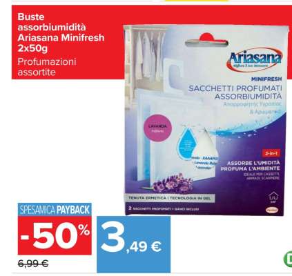 Buste assorbiumidità Ariasana Minifresh 2x50g