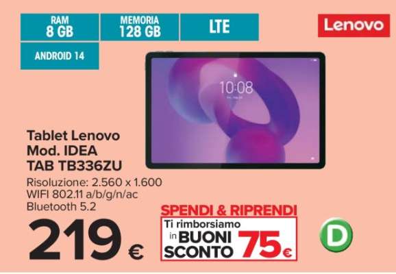 Tablet Lenovo Mod. IDEA TAB TB336ZU