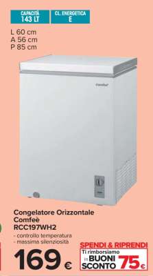 Congelatore Orizzontale Comfeè RCC197WH2