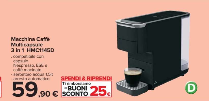 Macchina Caffè Multicapsule 3 in 1 HMC1145D