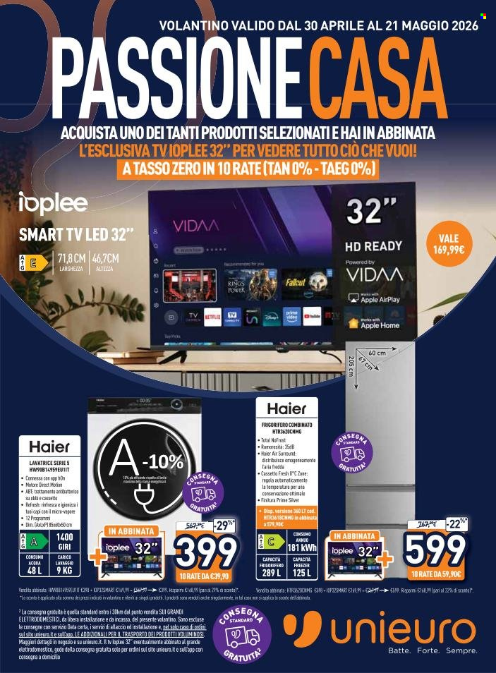 Volantino Unieuro - 30/4/2026 - 21/5/2026. Pagina 1