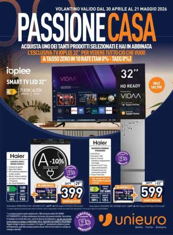 Volantino Unieuro - 30/4/2026 - 21/5/2026.