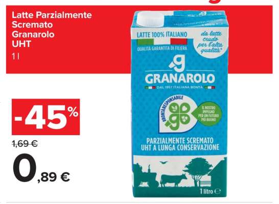Latte Parzialmente Scremato Granarolo UHT