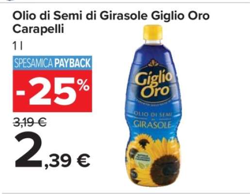 Olio di Semi di Girasole Giglio Oro Carapelli