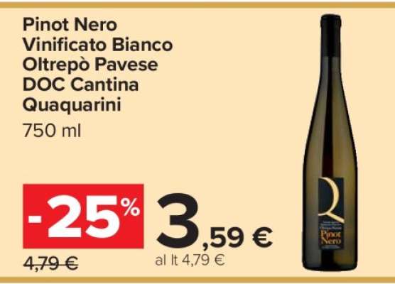 Pinot Nero Vinificato Bianco Oltrepò Pavese DOC Cantina Quaquarini