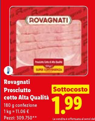 Rovagnati Prosciutto Cotto Alta Qualità