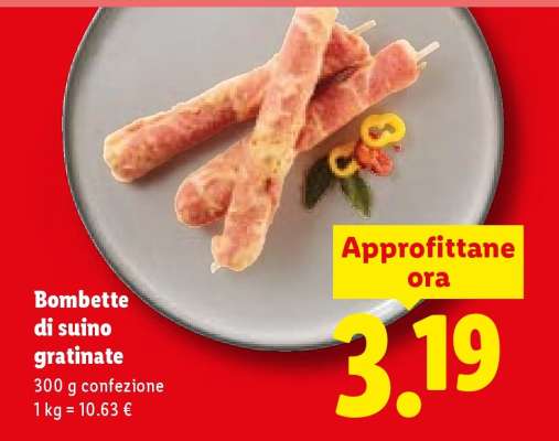 Bombette di suino gratinate