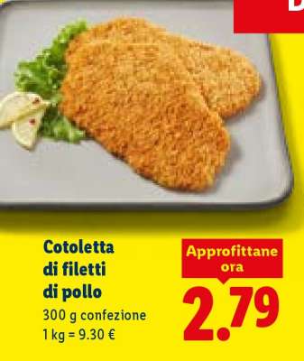 Cotoletta di filetti di pollo
