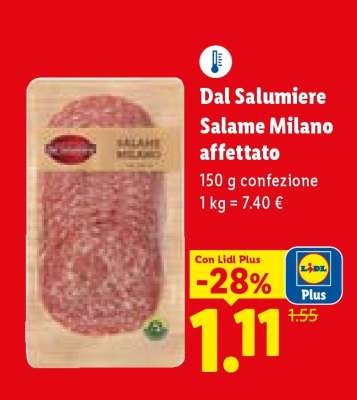 Dal Salumiere Salame Milano affettato