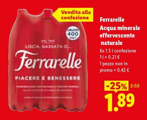 Ferrarelle Acqua minerale effervescente naturale
