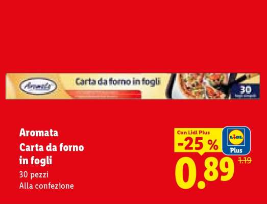 Aromata Carta da forno in fogli
