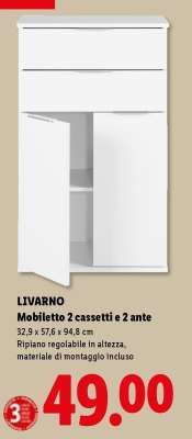 LIVARNO Mobiletto 2 cassetti e 2 ante