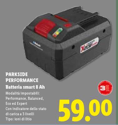 Parkside Performance Batteria smart 8 Ah