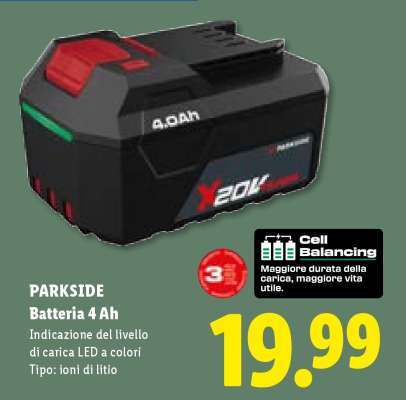 PARKSIDE Batteria 4 Ah