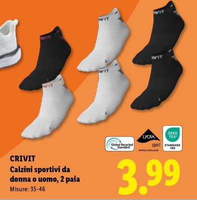 CRIVIT Calzini sportivi da donna o uomo, 2 paia