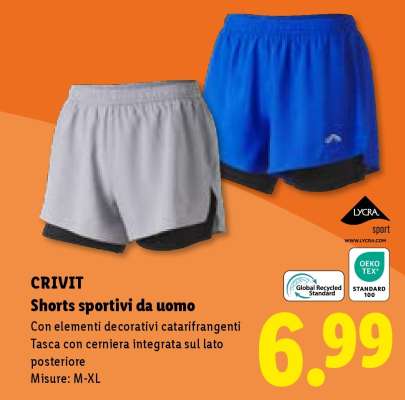 CRIVIT Shorts sportivi da uomo