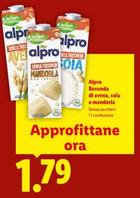 Alpro Bevanda di avena, soia o mandorla