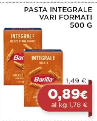 PASTA INTEGRALE VARI FORMATI