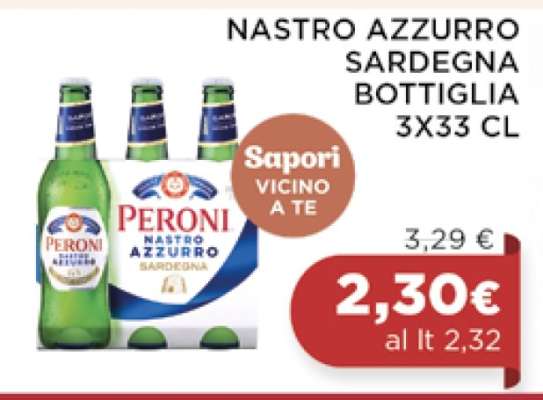 NASTRO AZZURRO SARDEGNA BOTTIGLIA 3X33 CL