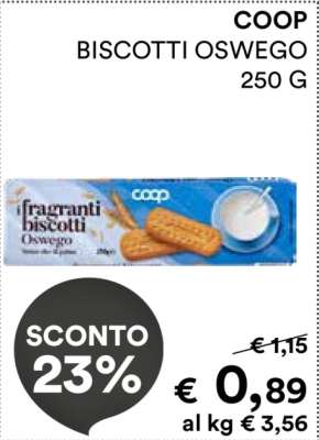 COOP BISCOTTI OSWEGO 250 G