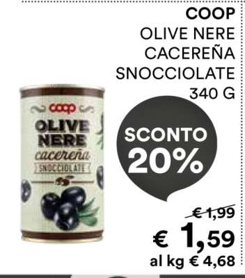 COOP OLIVE NERE CACEREÑA SNOCCIOLATE 340 G