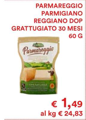 PARMAREGGIO PARMIGIANO REGGIANO DOP GRATTUGIATO 30 MESI 60 G