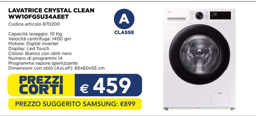 LAVATRICE CRYSTAL CLEAN WW10FGSU34AEET