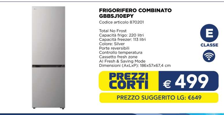 FRIGORIFERO COMBINATO GBBSJ10EPY