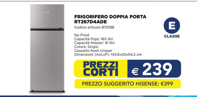 FRIGORIFERO DOPPIA PORTA RT267D4ADE