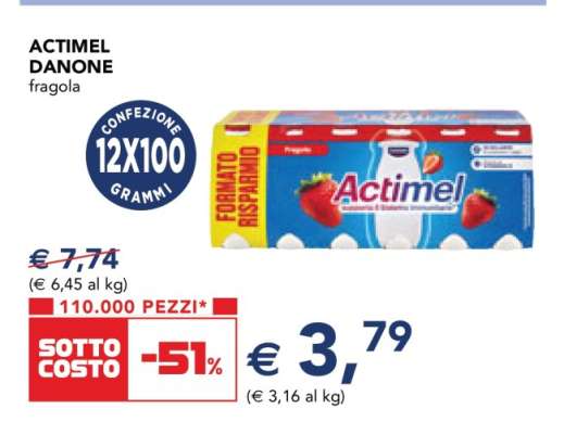 Actimel Danone fragola